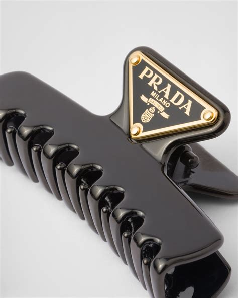 black prada claw clip|Prada hair accessories.